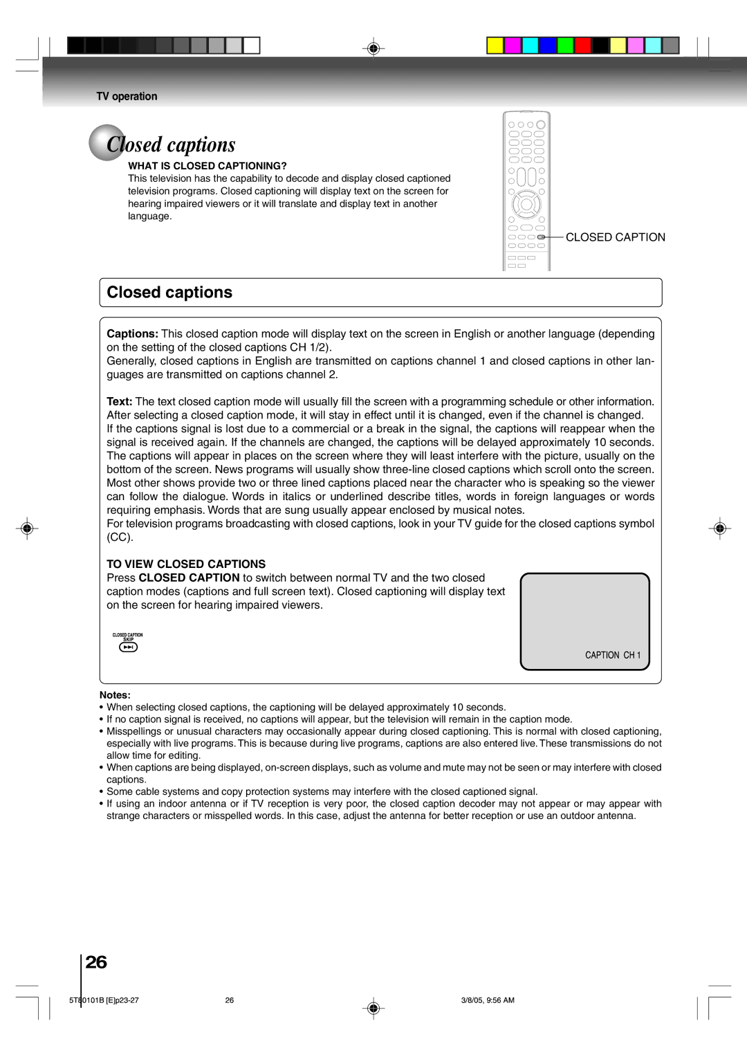 Toshiba MW27F51, MW24F51, MW20F51 owner manual Closed captions, What is Closed CAPTIONING? 