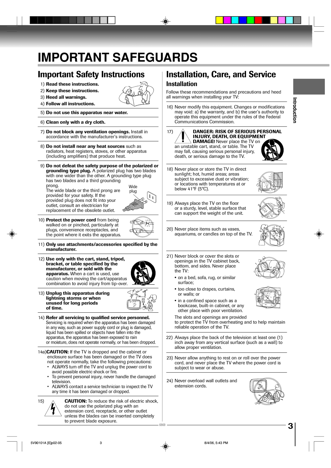 Toshiba MW26H82 owner manual Important Safeguards, Introduction 