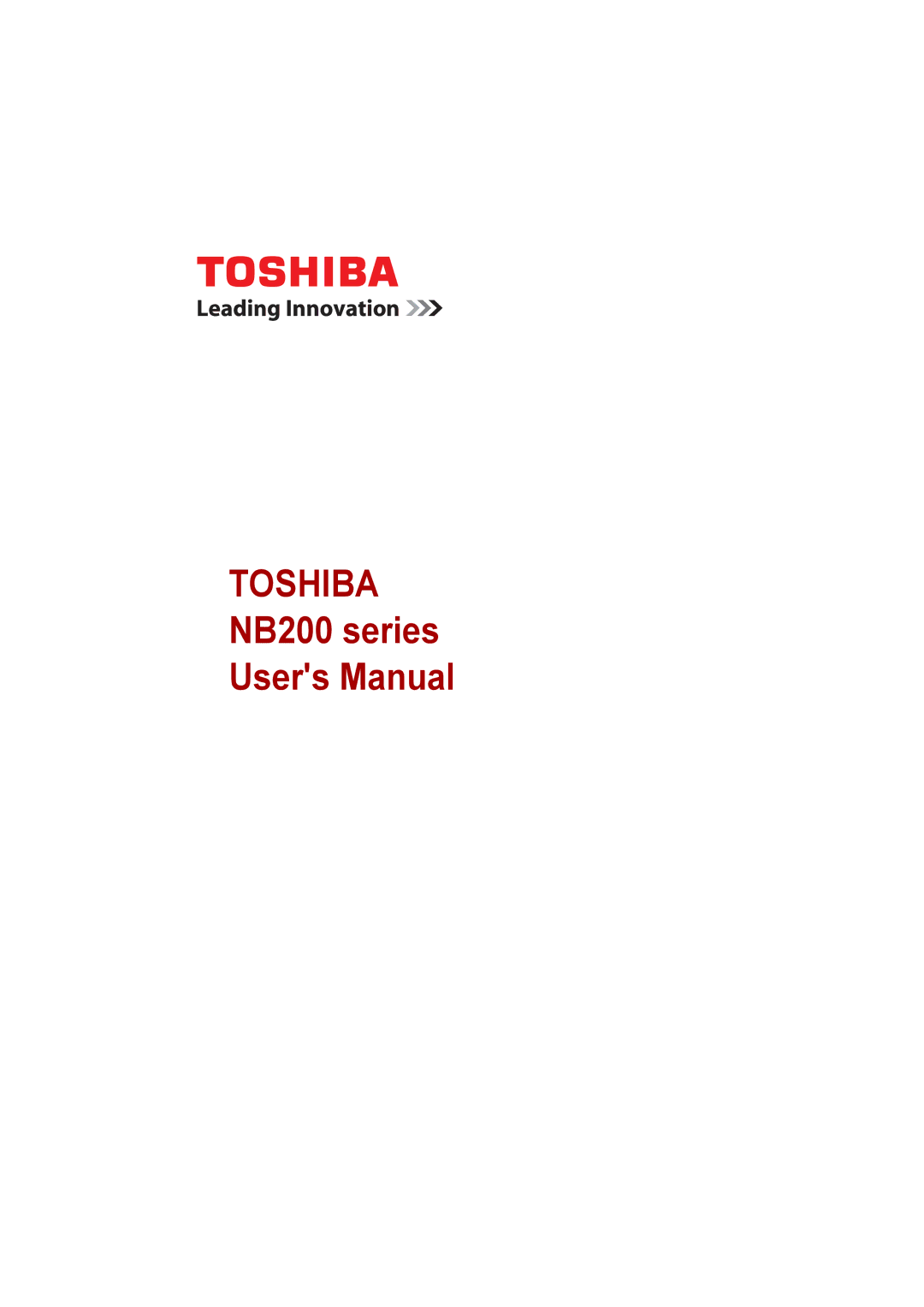 Toshiba NB200 manual 