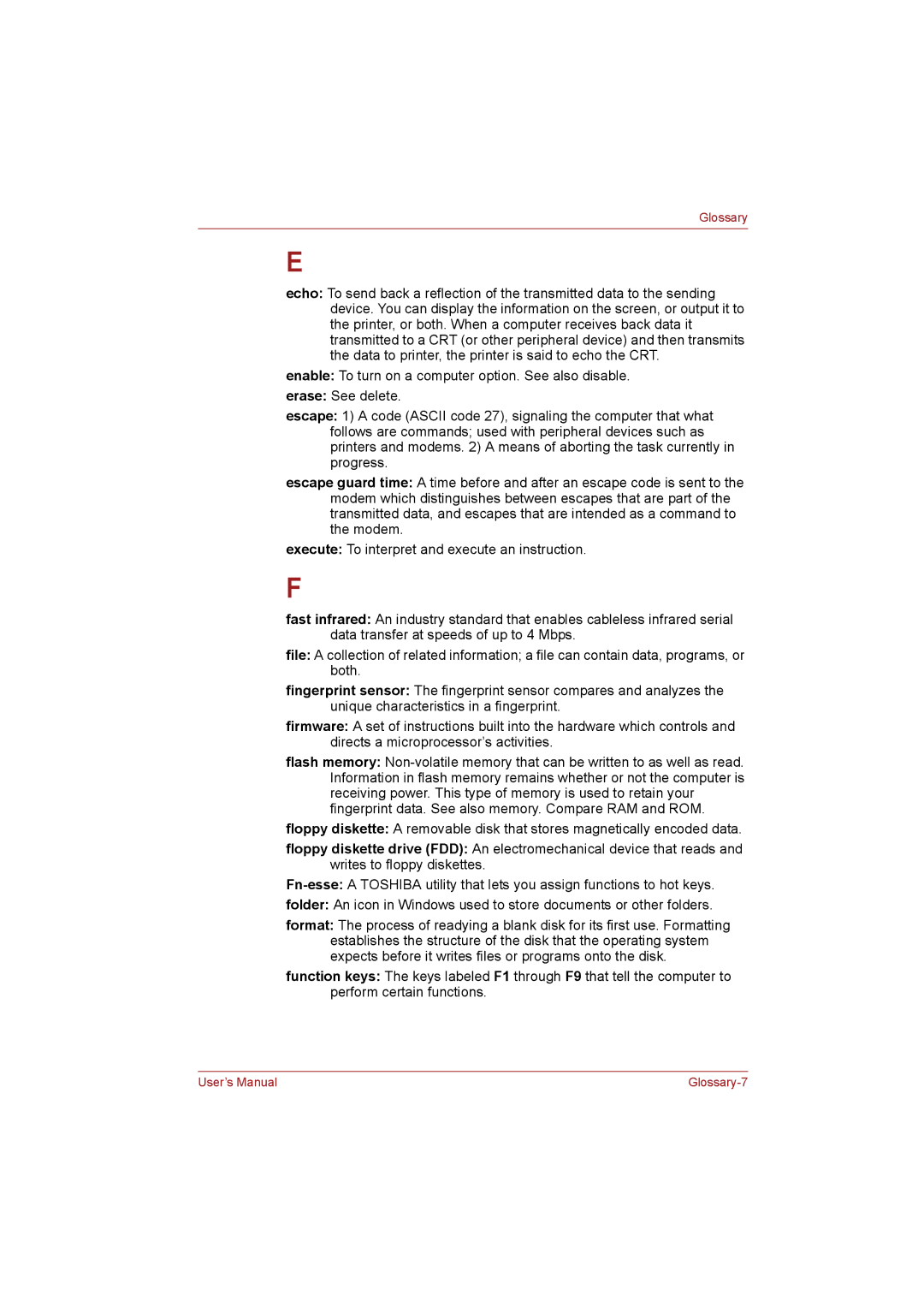 Toshiba NB255N245 user manual Glossary-7 