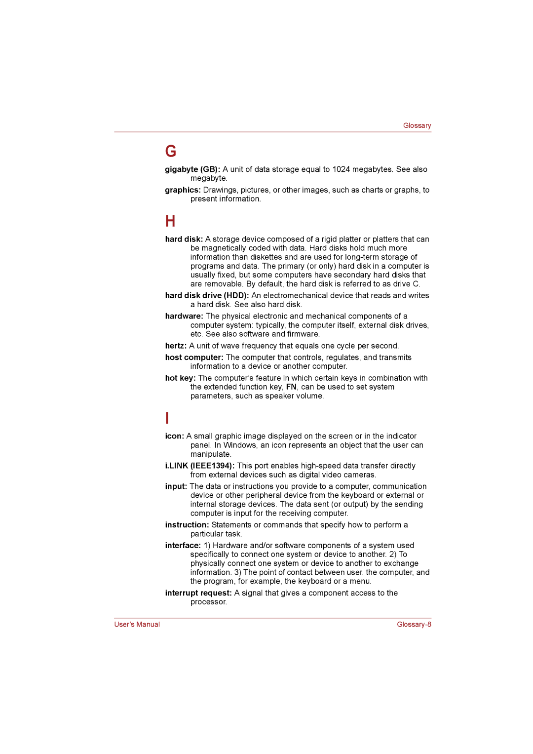 Toshiba NB255N245 user manual Glossary-8 