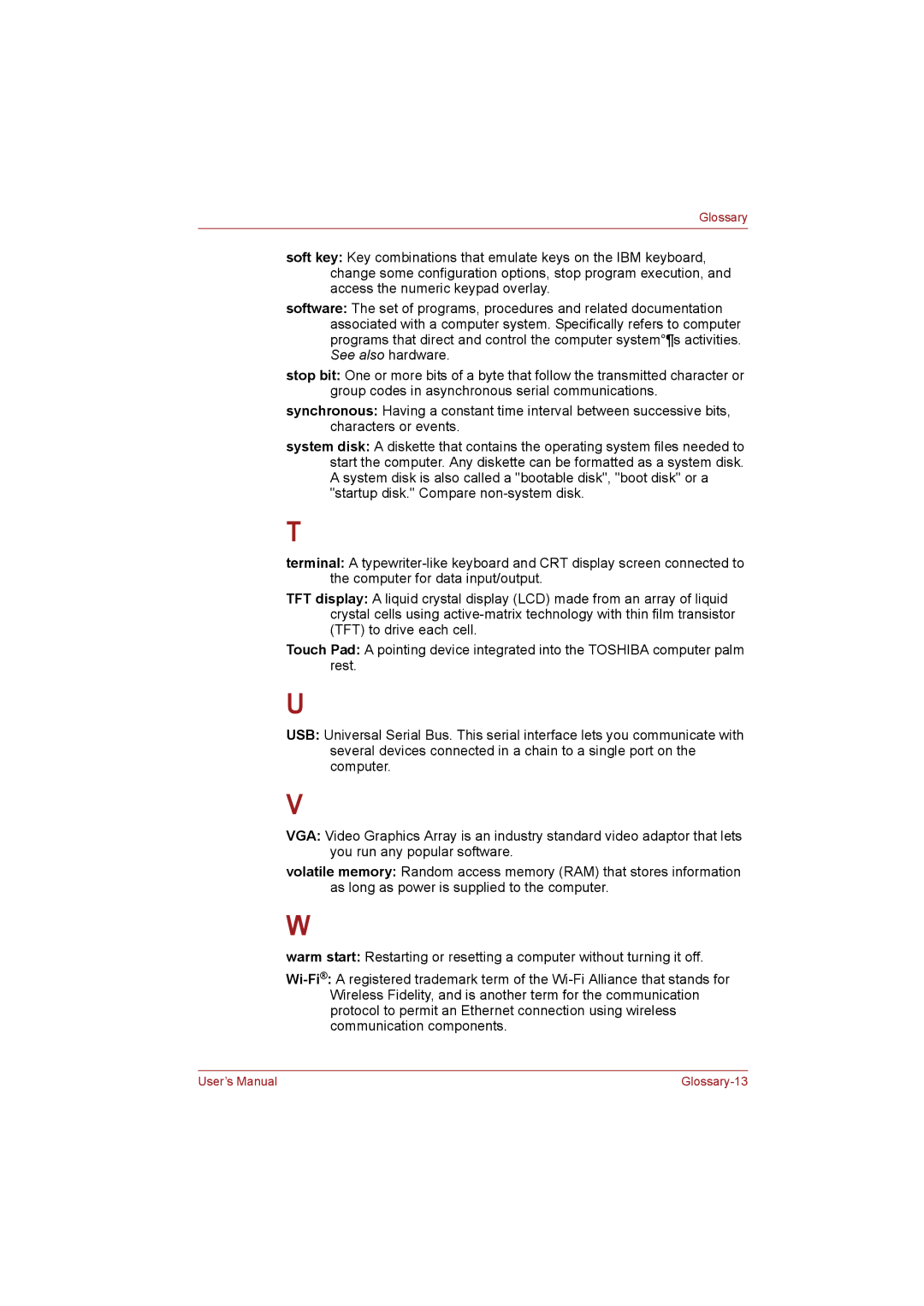 Toshiba NB255N245 user manual Glossary-13 