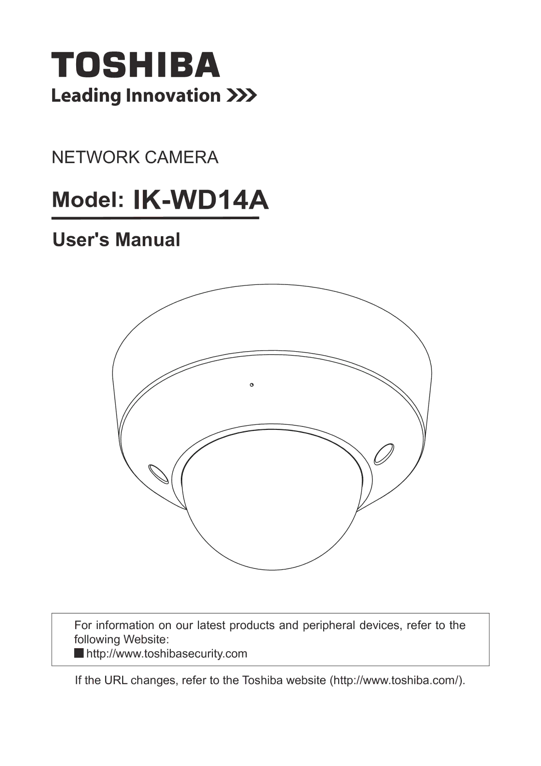 Toshiba Network Camera user manual Model IK-WD14A 