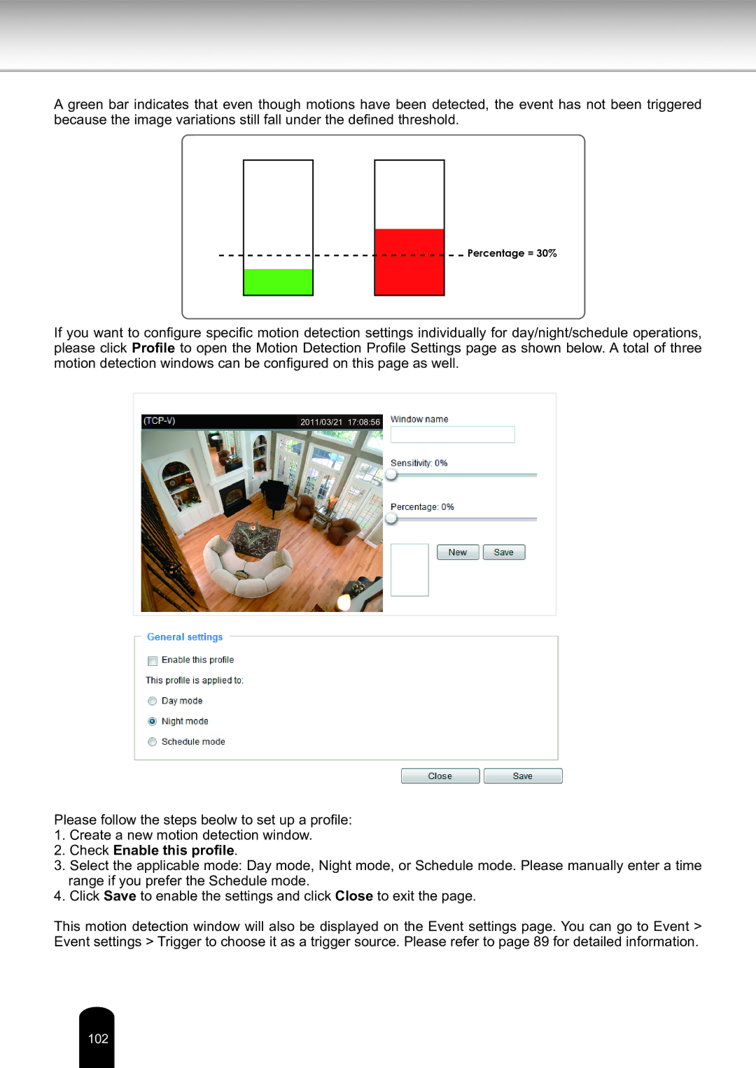 Toshiba Network Camera, IK-WD14A user manual Check Enable this profile 