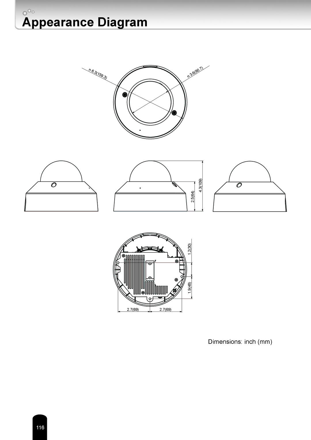 Toshiba Network Camera, IK-WD14A user manual Appearance Diagram 