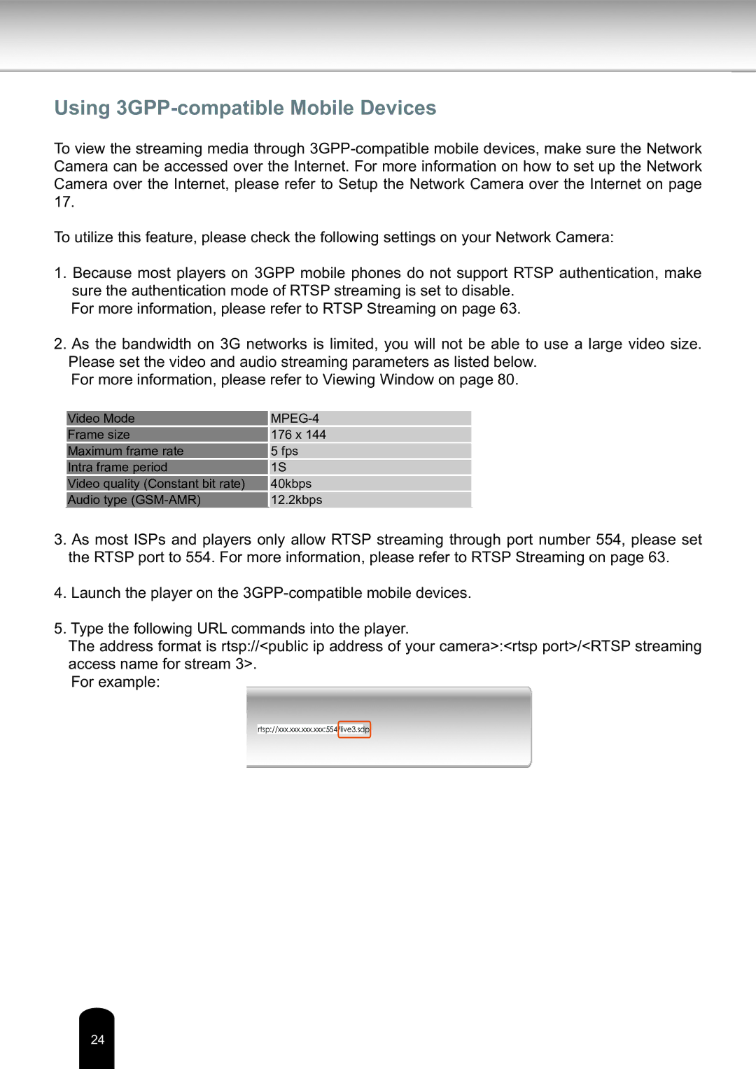 Toshiba Network Camera, IK-WD14A user manual Using 3GPP-compatible Mobile Devices, MPEG-4 