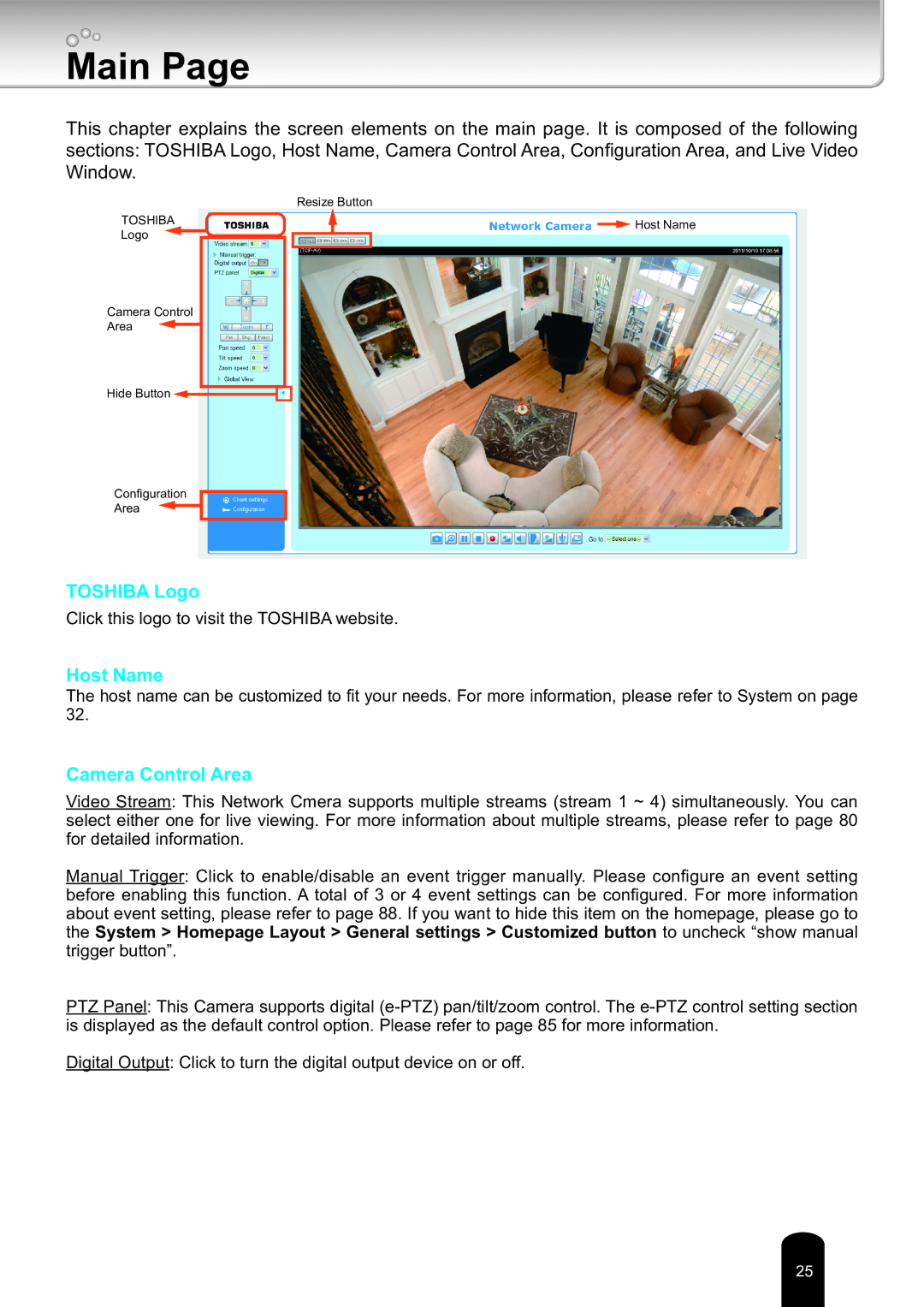 Toshiba IK-WD14A, Network Camera user manual Main, Toshiba Logo 