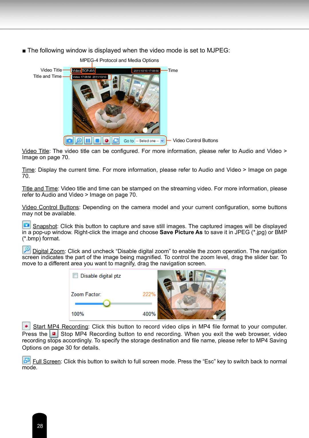 Toshiba Network Camera, IK-WD14A user manual MPEG-4 Protocol and Media Options 