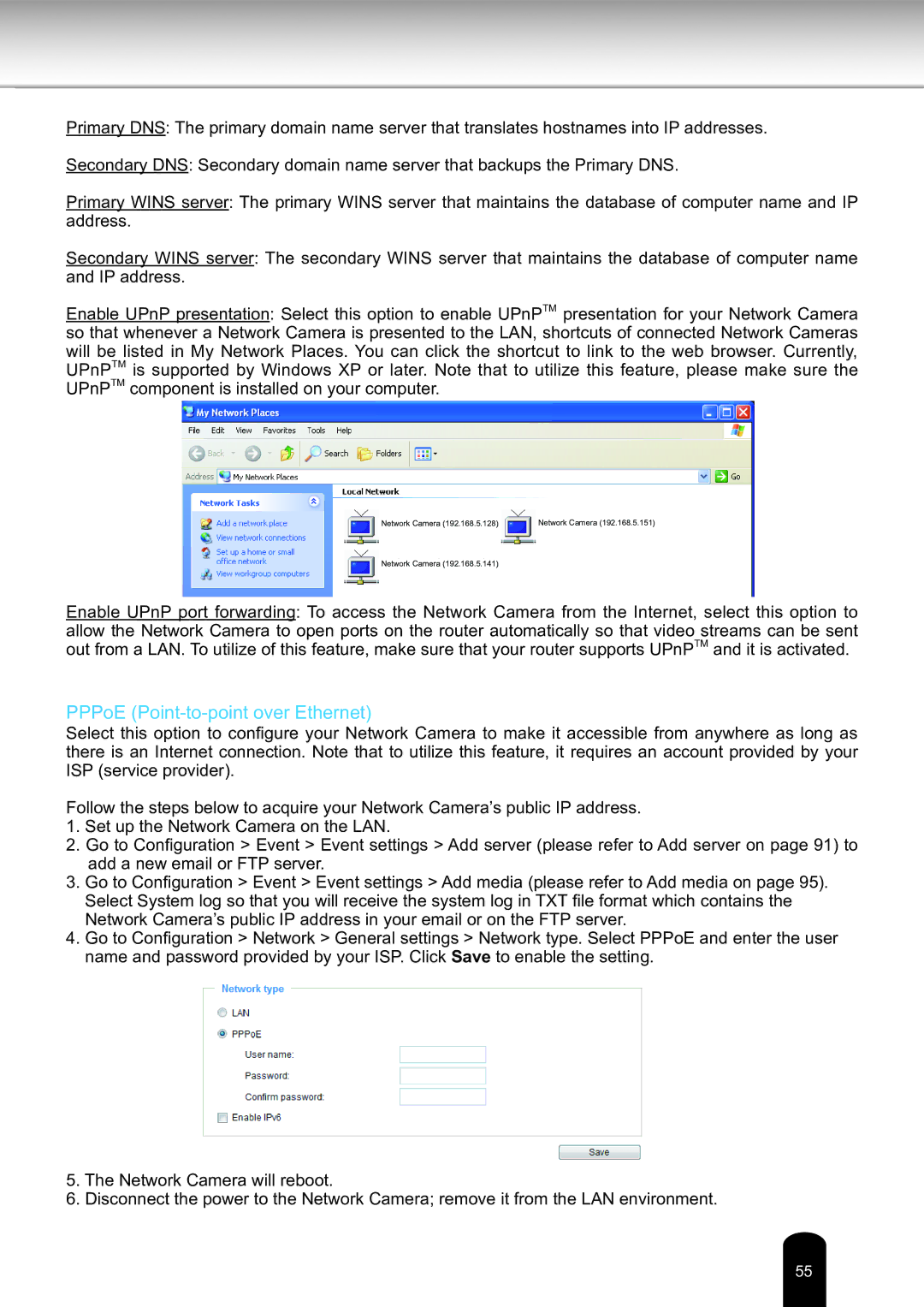 Toshiba IK-WD14A, Network Camera user manual PPPoE Point-to-point over Ethernet 