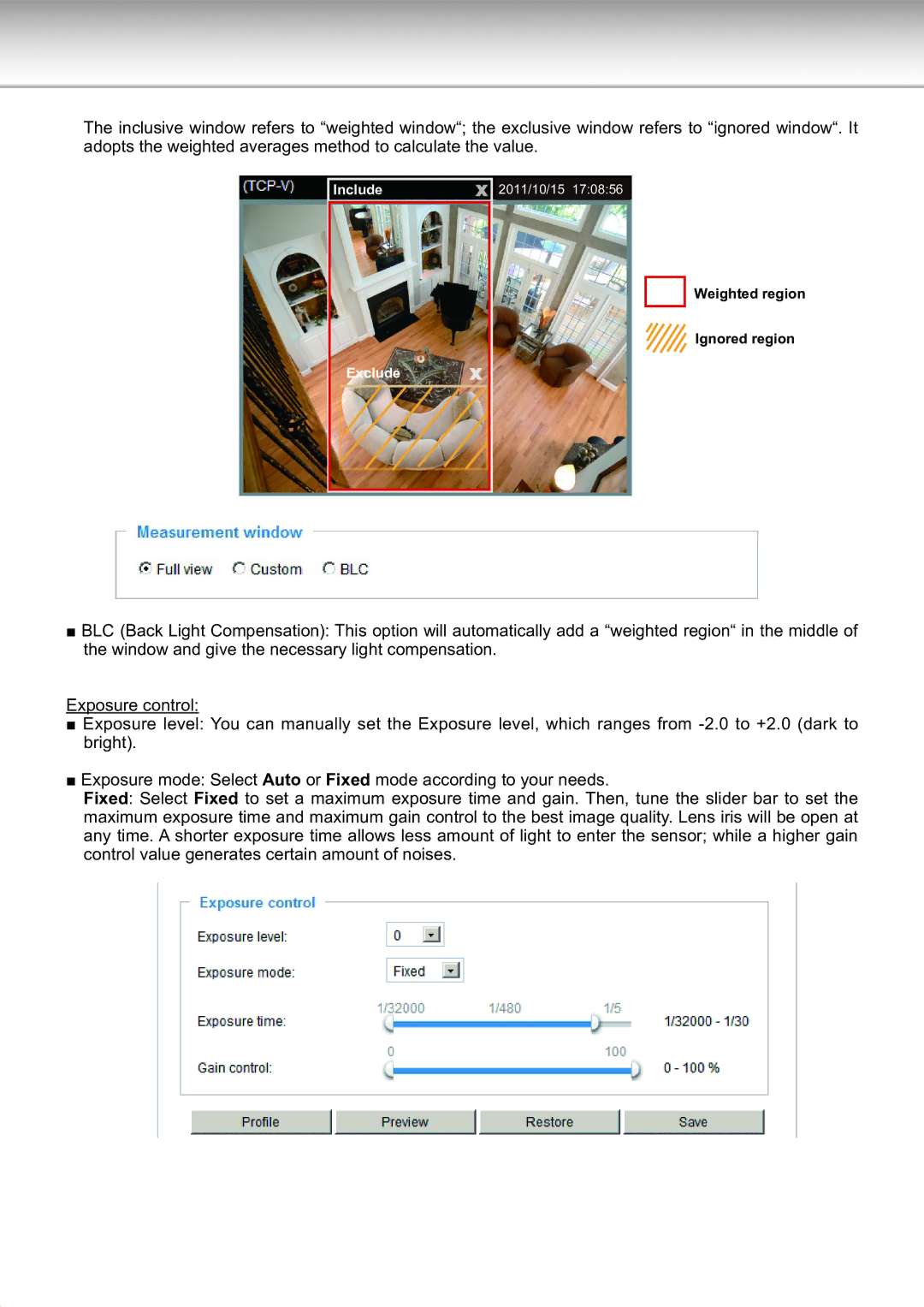 Toshiba Network Camera, IK-WD14A user manual Include Exclude 