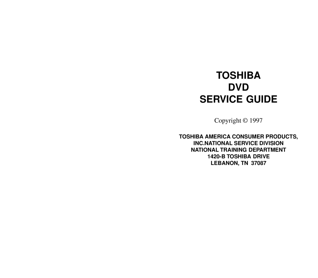 Toshiba NTDVT006BK manual Copyright 