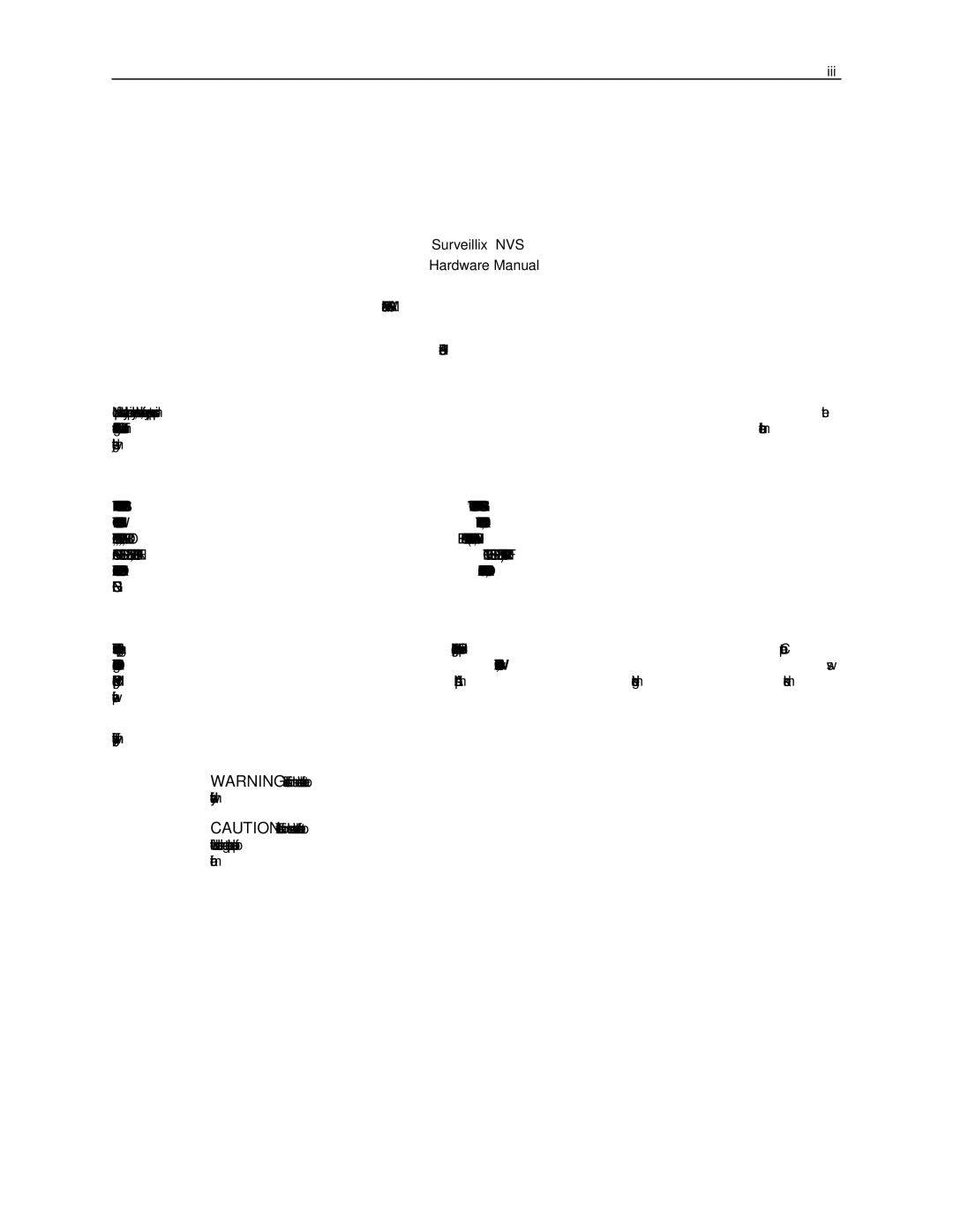 Toshiba manual Iii Surveillix NVS Hardware Manual 