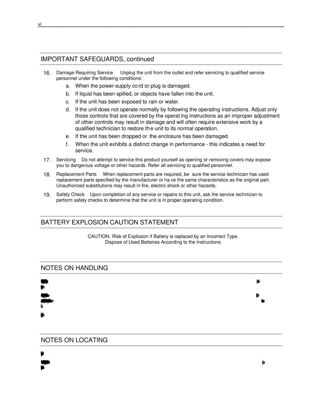 Toshiba NVS manual Battery Explosion Caution Statement 