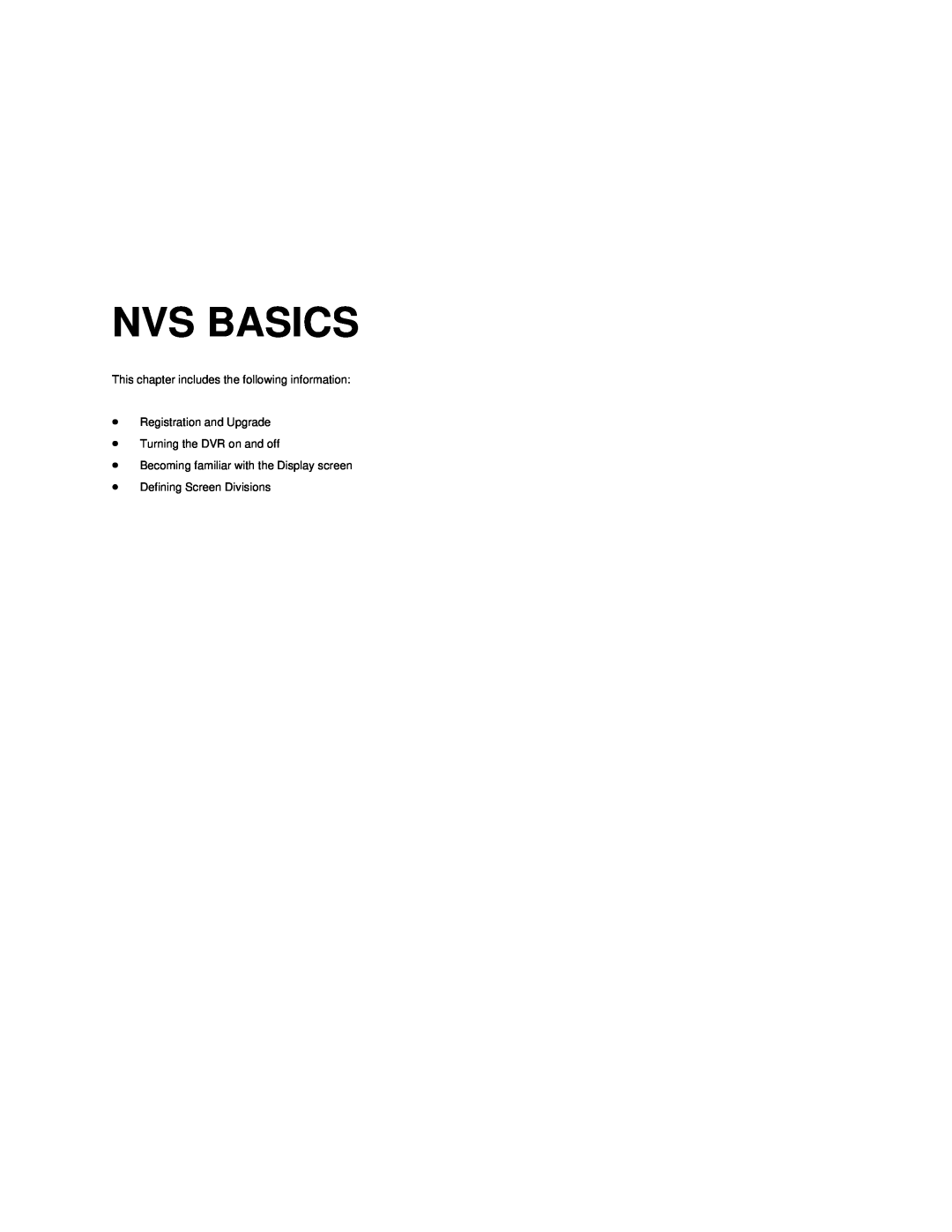 Toshiba NVS8-X, NVS32-X, NVS16-X user manual Nvs Basics, This chapter includes the following information 