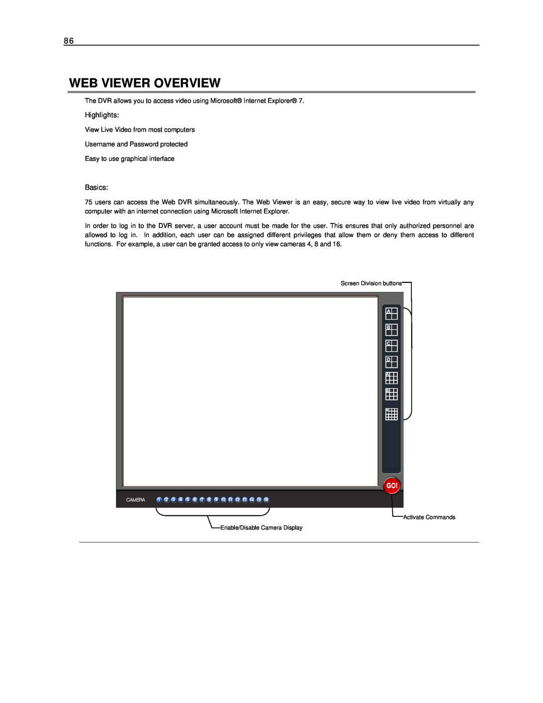 Toshiba NVS8-X, NVS32-X, NVS16-X user manual Web Viewer Overview, Highlights, Basics 