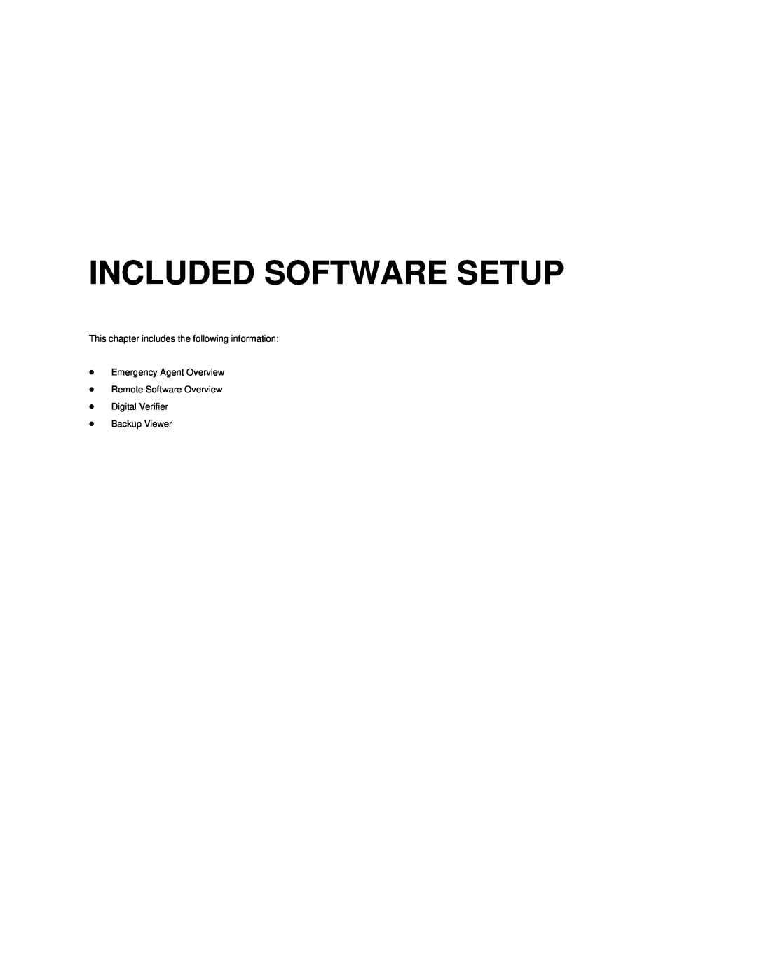 Toshiba NVS8-X, NVS32-X, NVS16-X Included Software Setup, This chapter includes the following information, Backup Viewer 