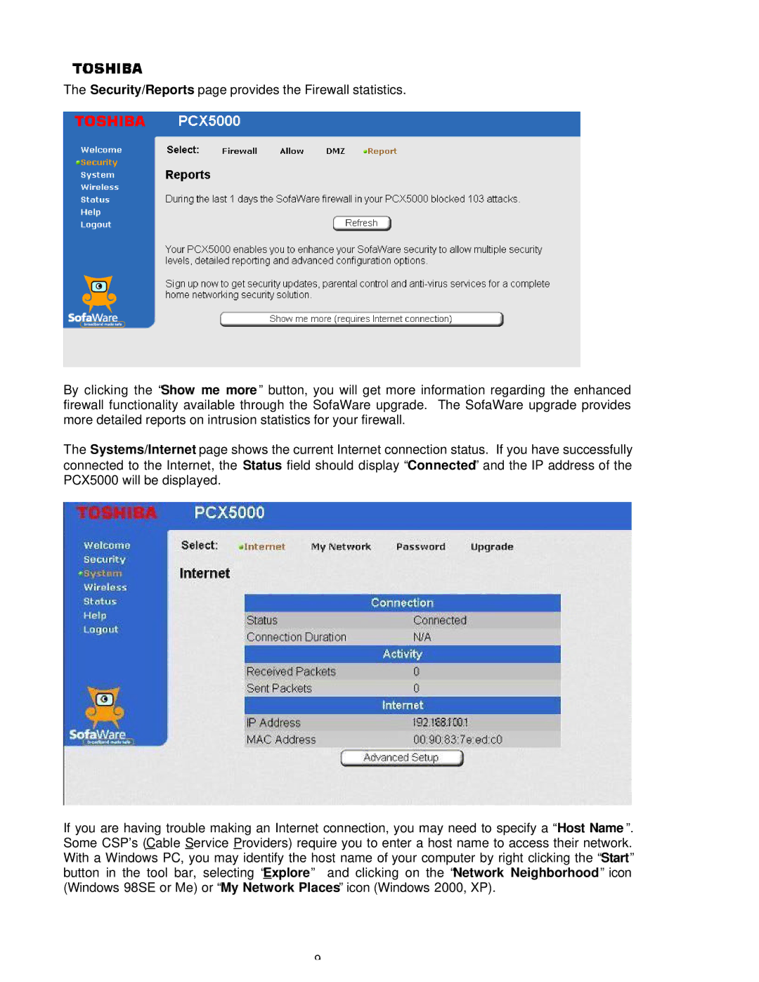 Toshiba PCX 5000, P000233790, PCX5000 owner manual 