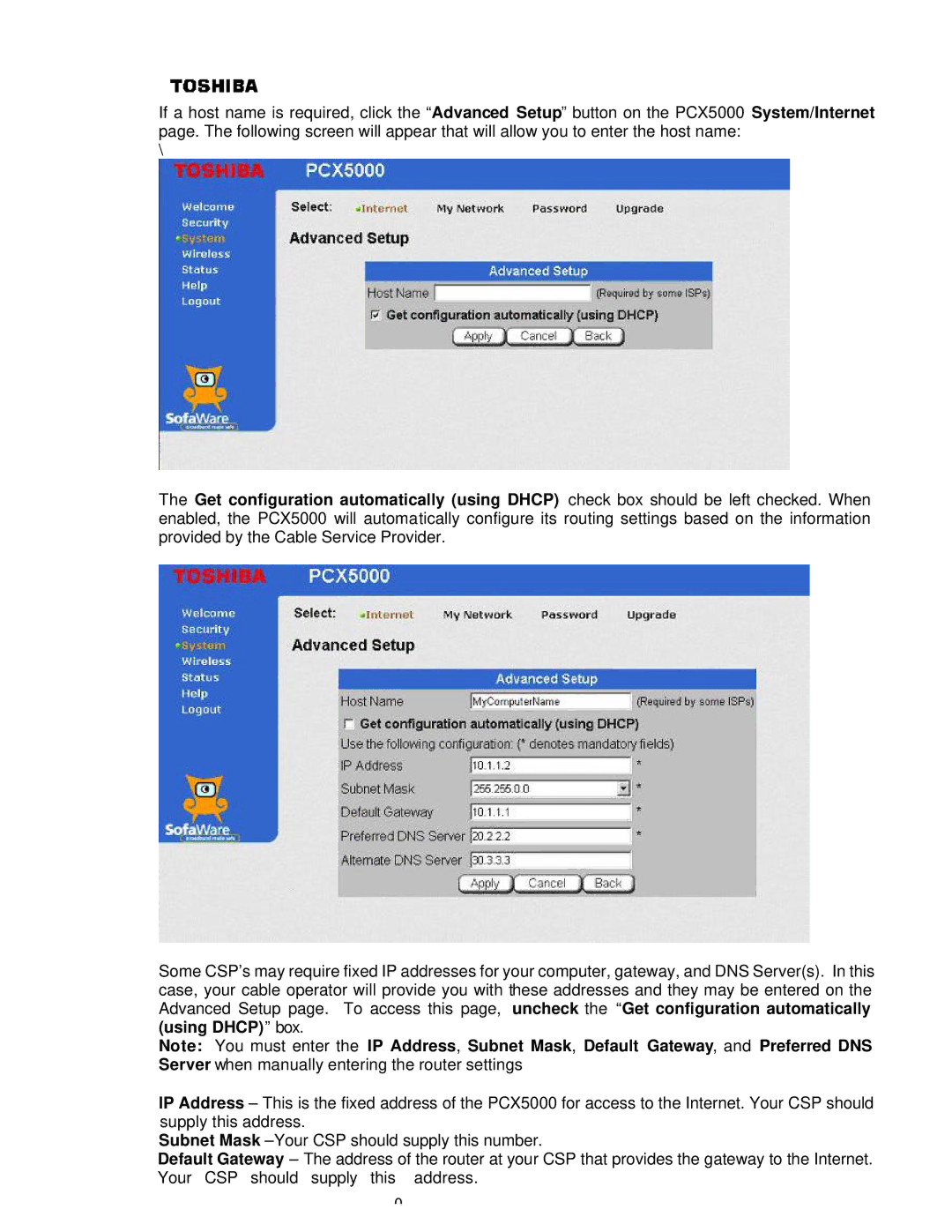 Toshiba P000233790, PCX5000, PCX 5000 owner manual 