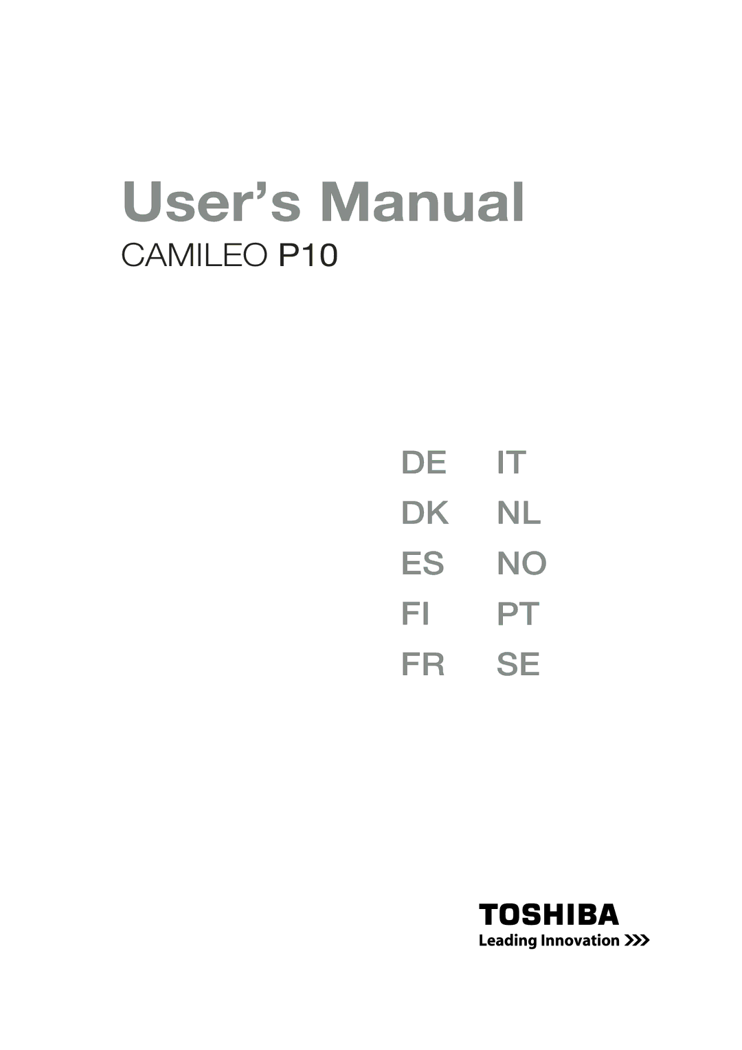 Toshiba P10 user manual User’s Manual 