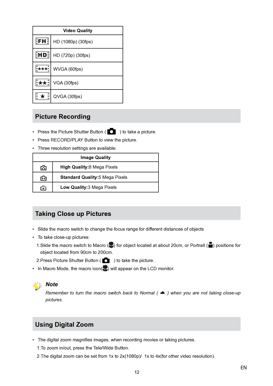 Toshiba P10 user manual Video Quality 