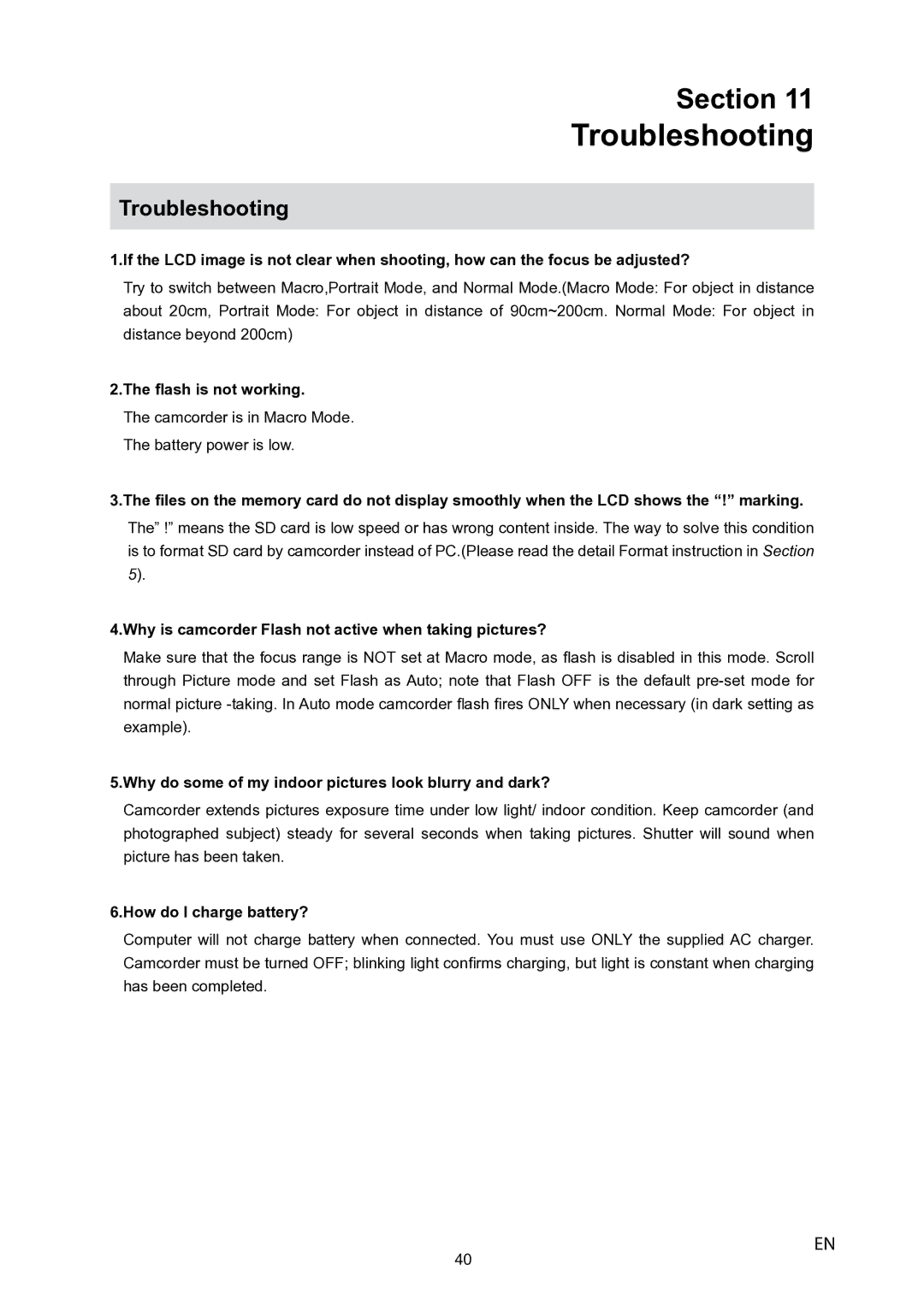 Toshiba P10 user manual Troubleshooting 