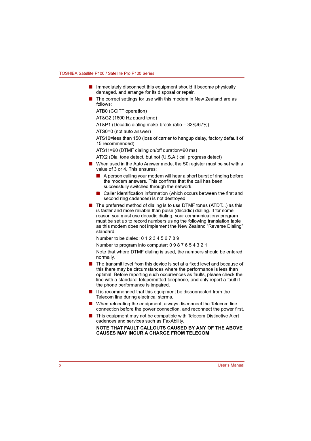 Toshiba user manual Toshiba Satellite P100 / Satellite Pro P100 Series 