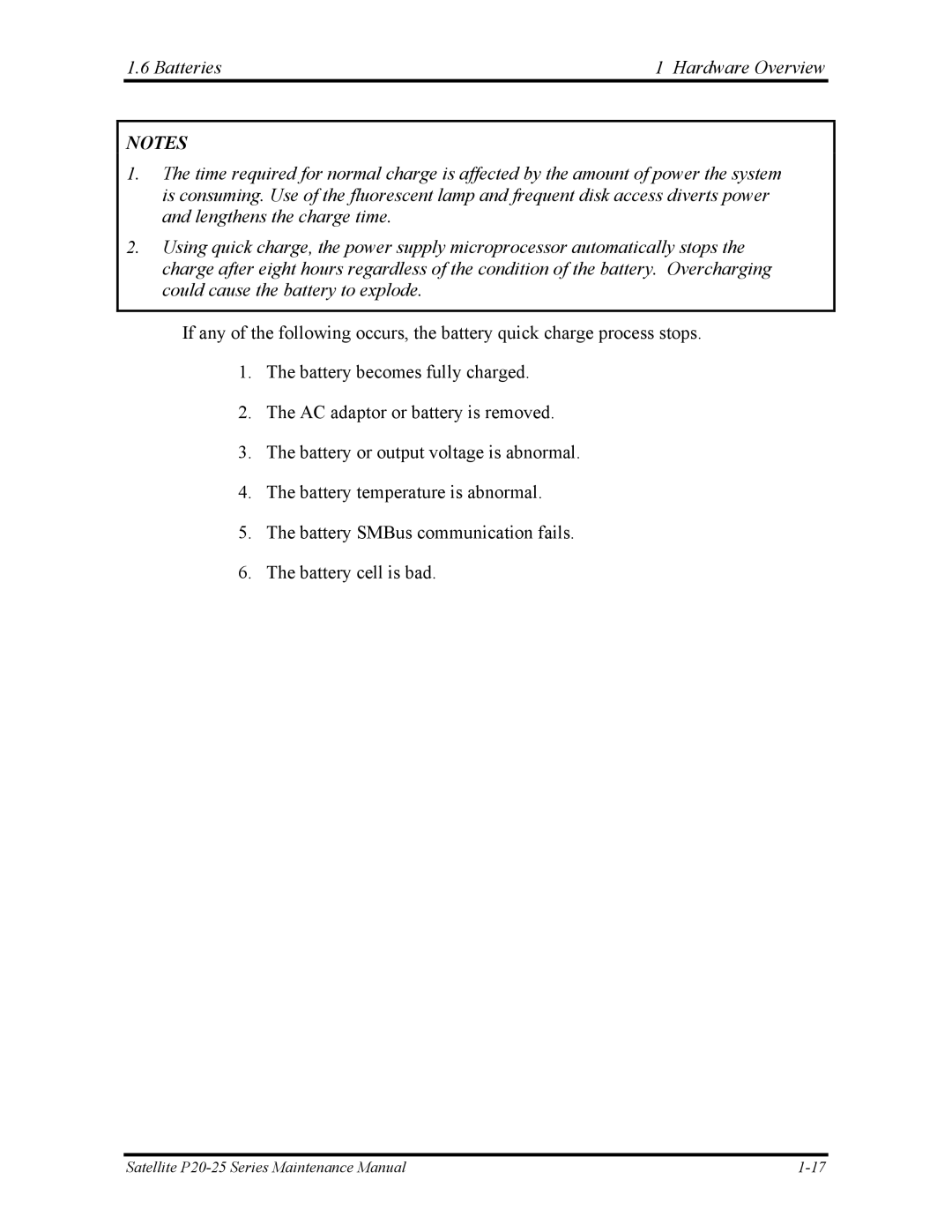 Toshiba P25 manual Satellite P20-25 Series Maintenance Manual 