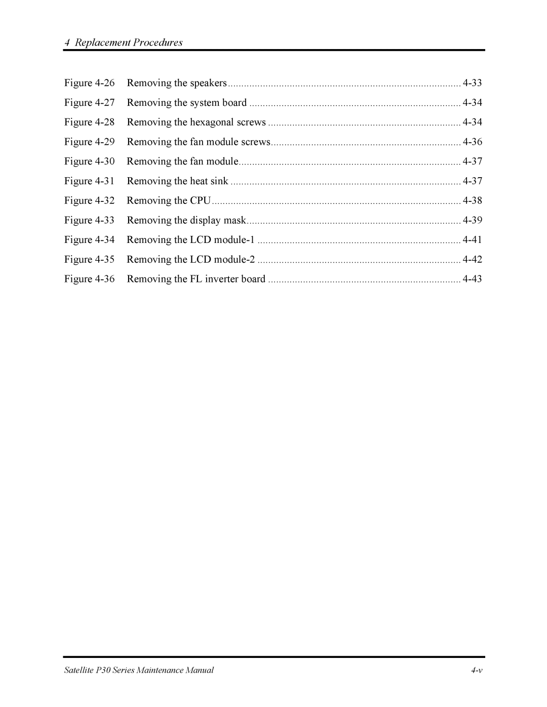 Toshiba P30 manual Removing the speakers 