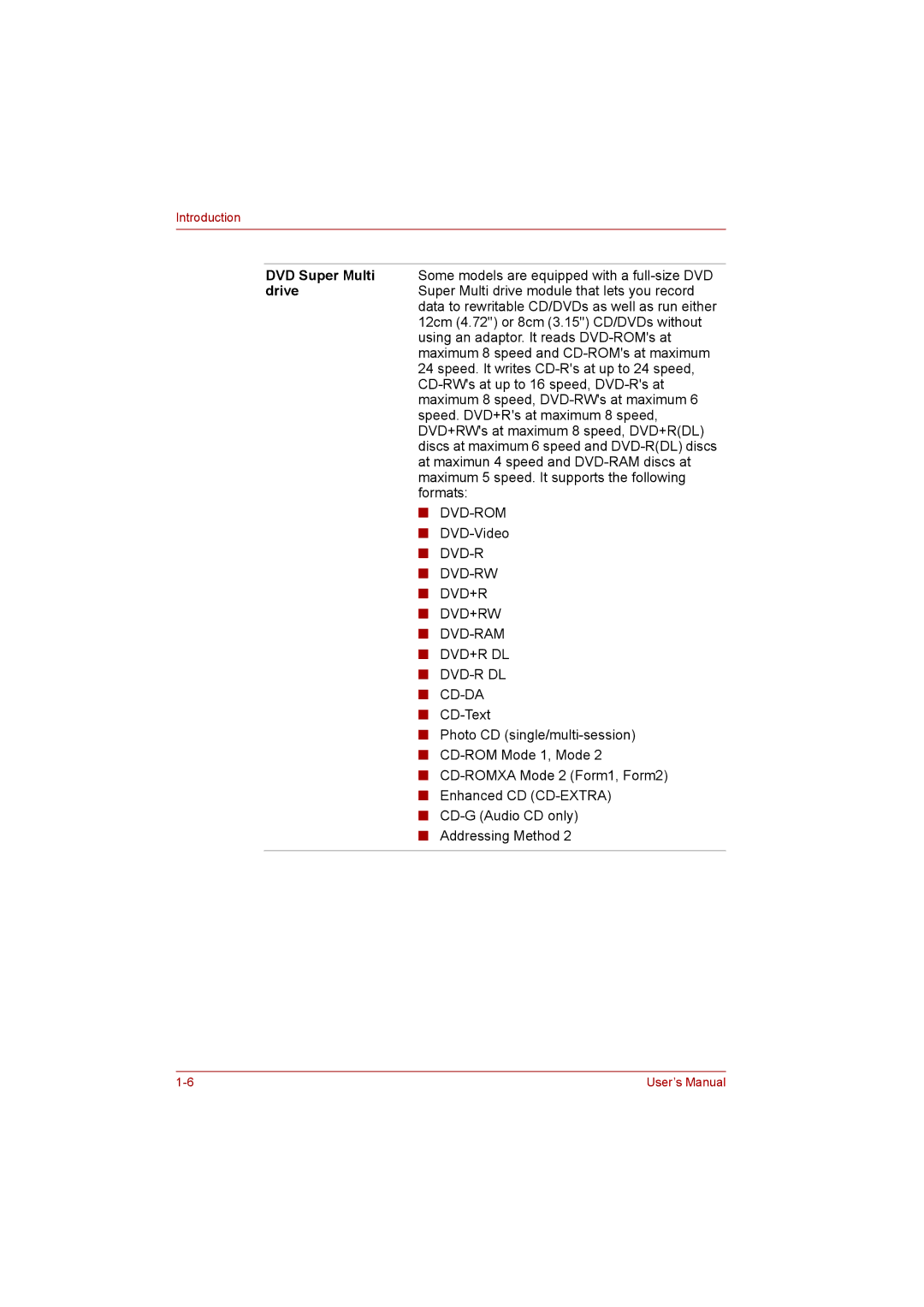 Toshiba P300 user manual Dvd-Rom 