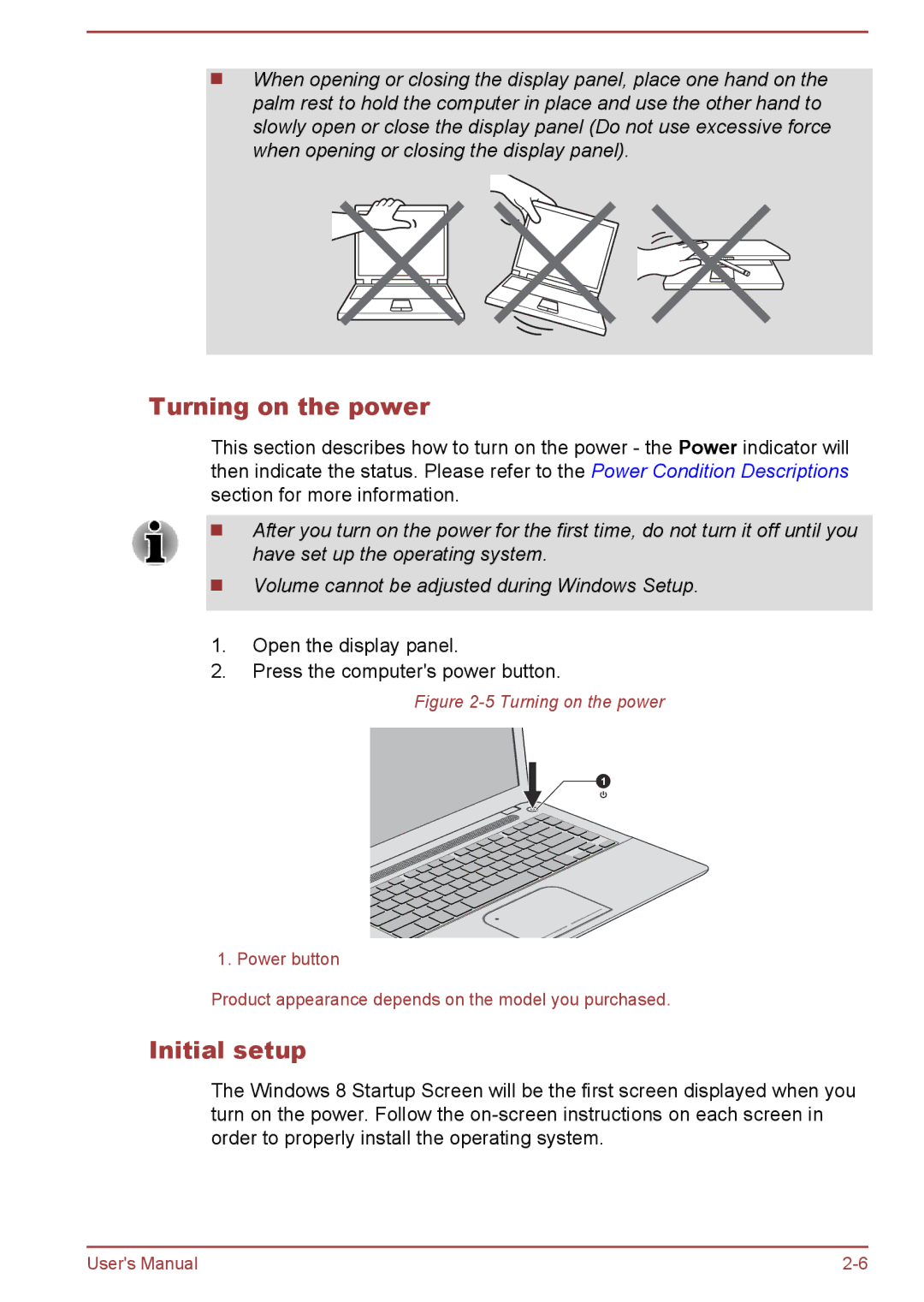 Toshiba S40t-A, P40-A, P40t-A, S40Dt-A, S40D-A, S40-A, L40t-A, L40-A, L40D-A, L40Dt-A manual Turning on the power, Initial setup 