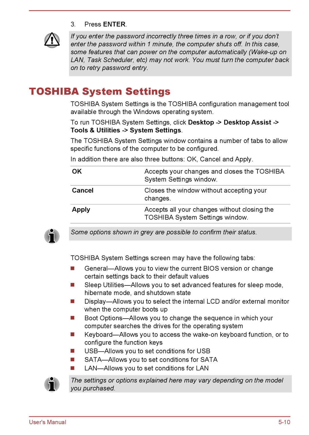 Toshiba L40t-A, P40-A, P40t-A, S40Dt-A, S40D-A, S40-A, S40t-A, L40-A, L40D-A, L40Dt-A manual Toshiba System Settings, Cancel, Apply 