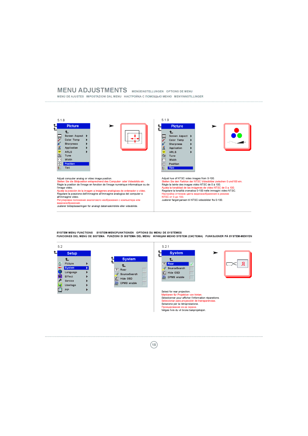 Toshiba P5 manual Adjust computer analog or video image position, Justerer fargenyansen til NTSC-videobilder fra 