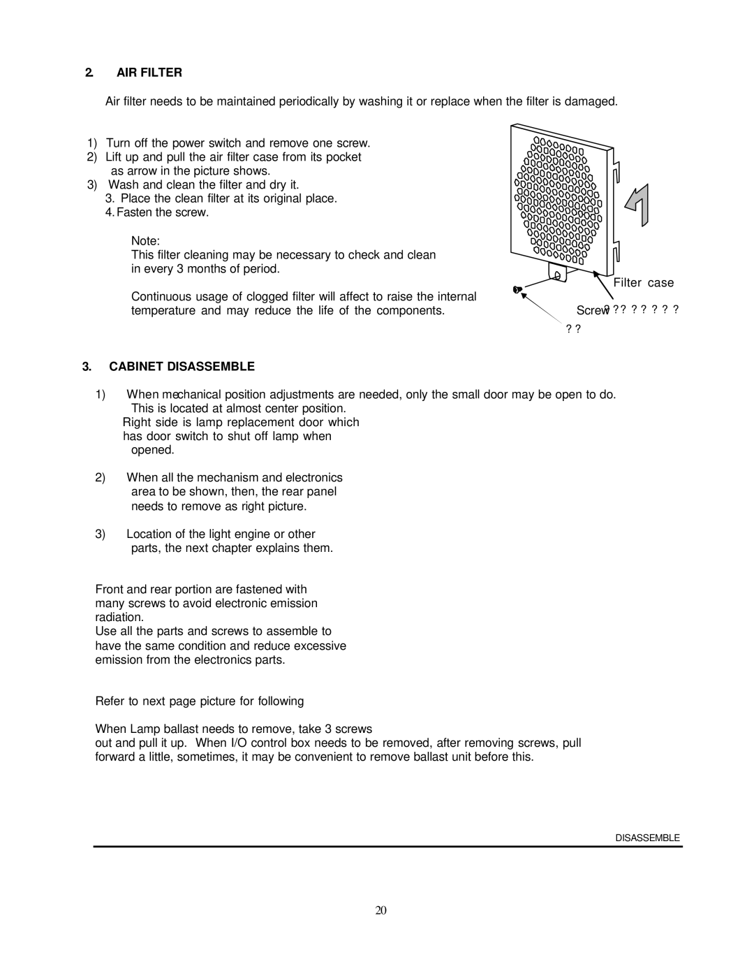 Toshiba P503DL service manual AIR Filter, Cabinet Disassemble 