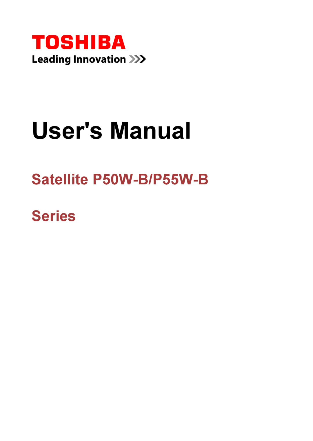 Toshiba user manual Satellite P50W-B/P55W-B Series 