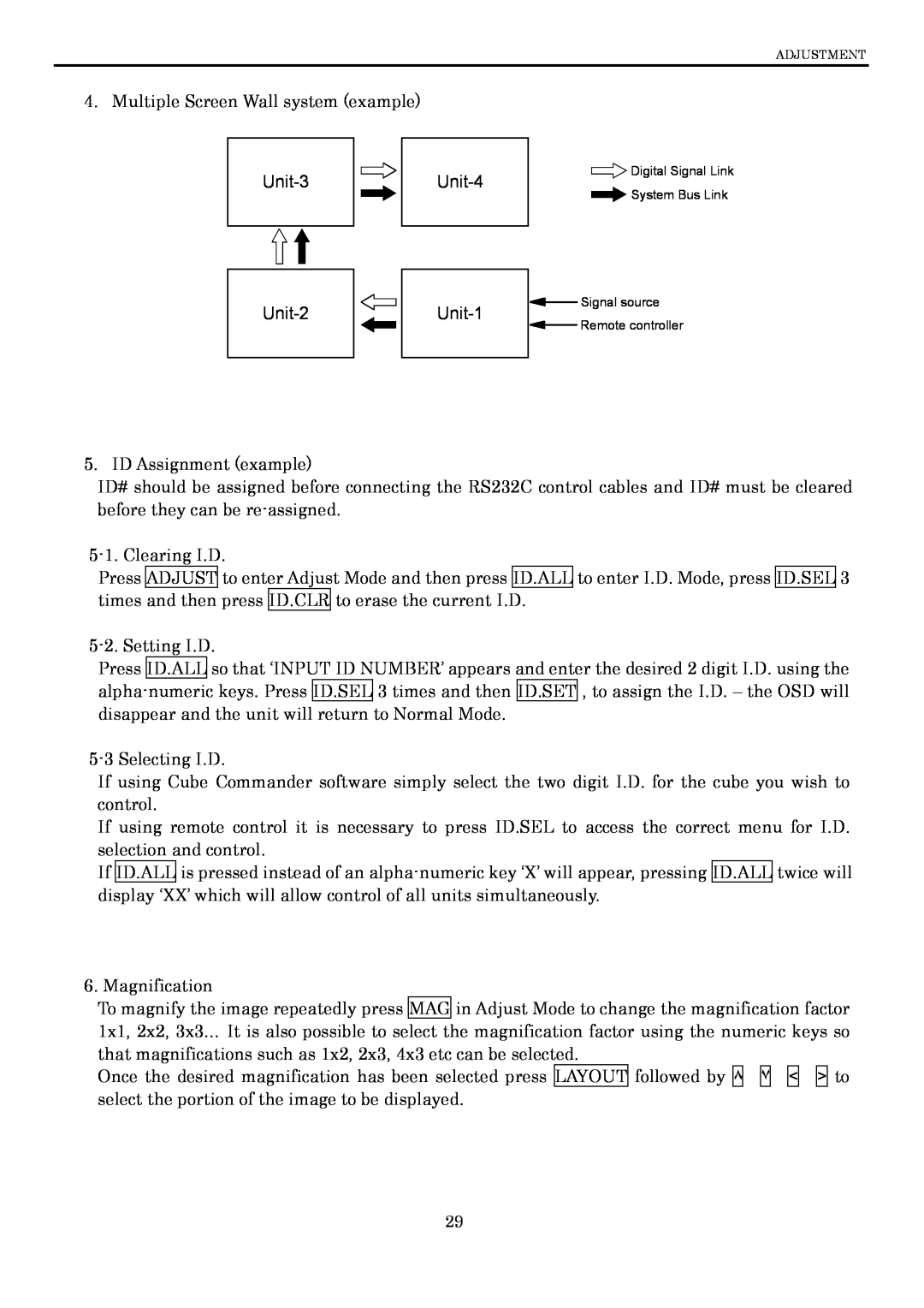 Toshiba P600DL service manual Multiple Screen Wall system example 