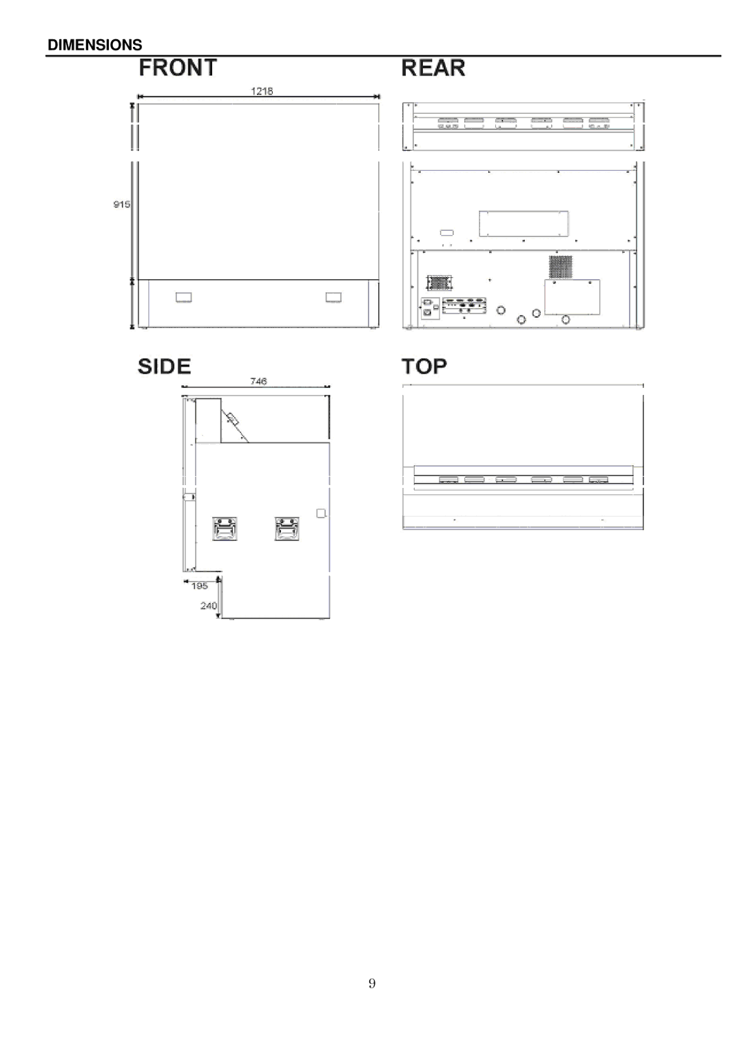 Toshiba P600DL service manual Dimensions 