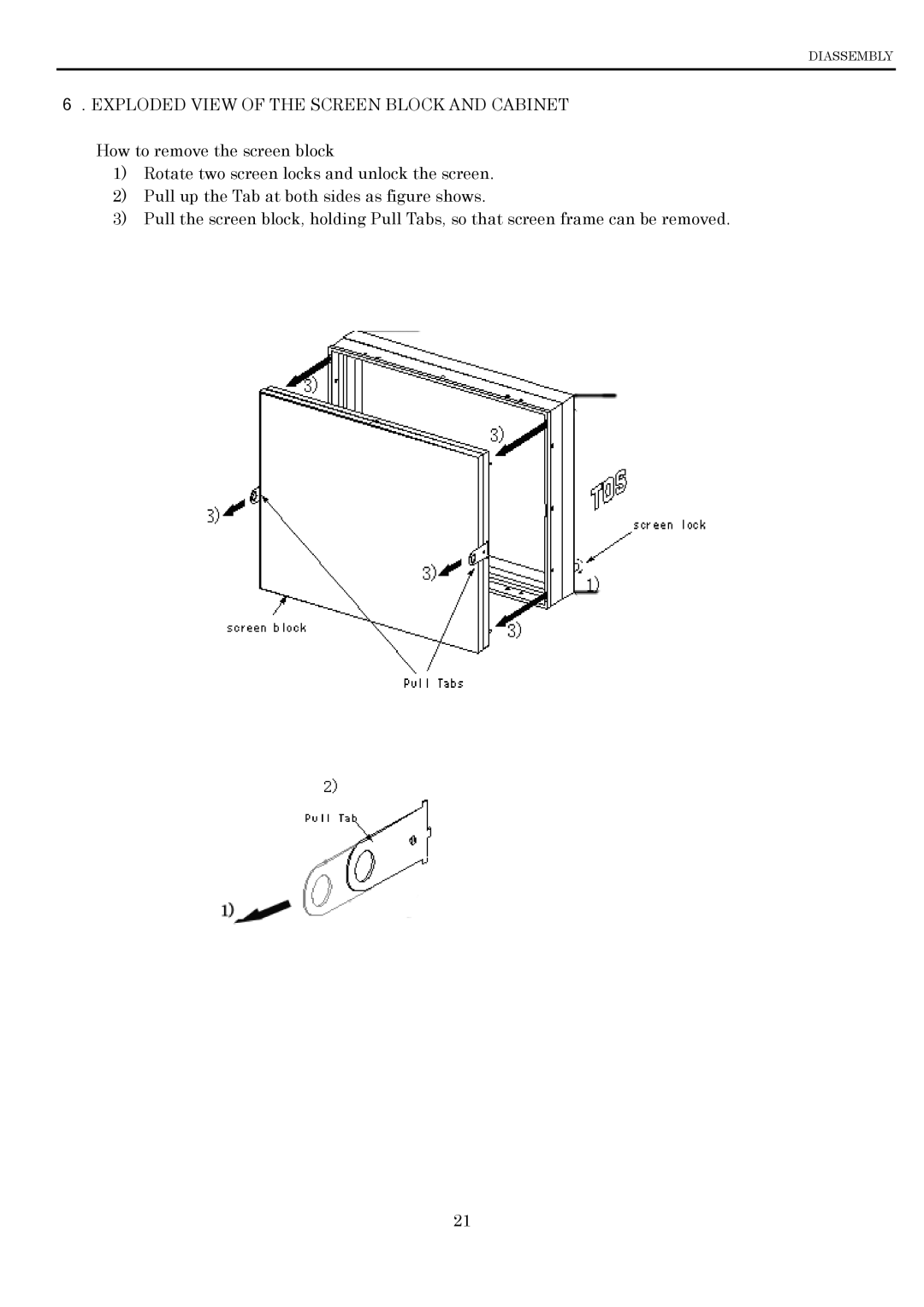 Toshiba P600DL service manual ．EXPLODED View of the Screen Block and Cabinet 