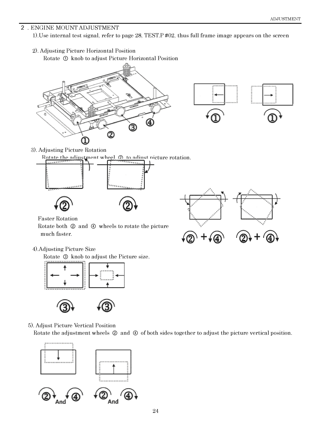 Toshiba P600DL service manual ．ENGINE Mount Adjustment 