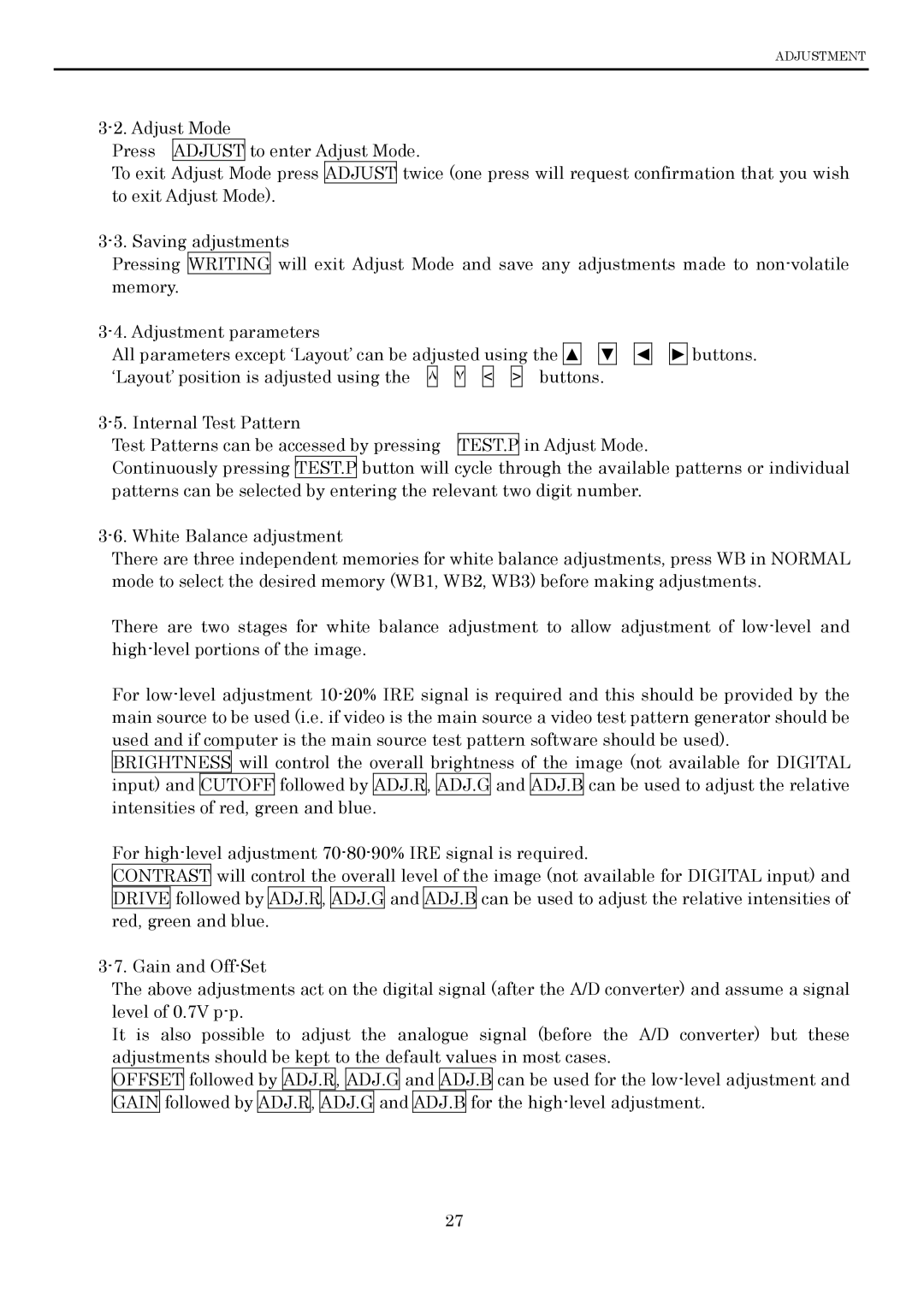 Toshiba P600DL service manual Adjustment 