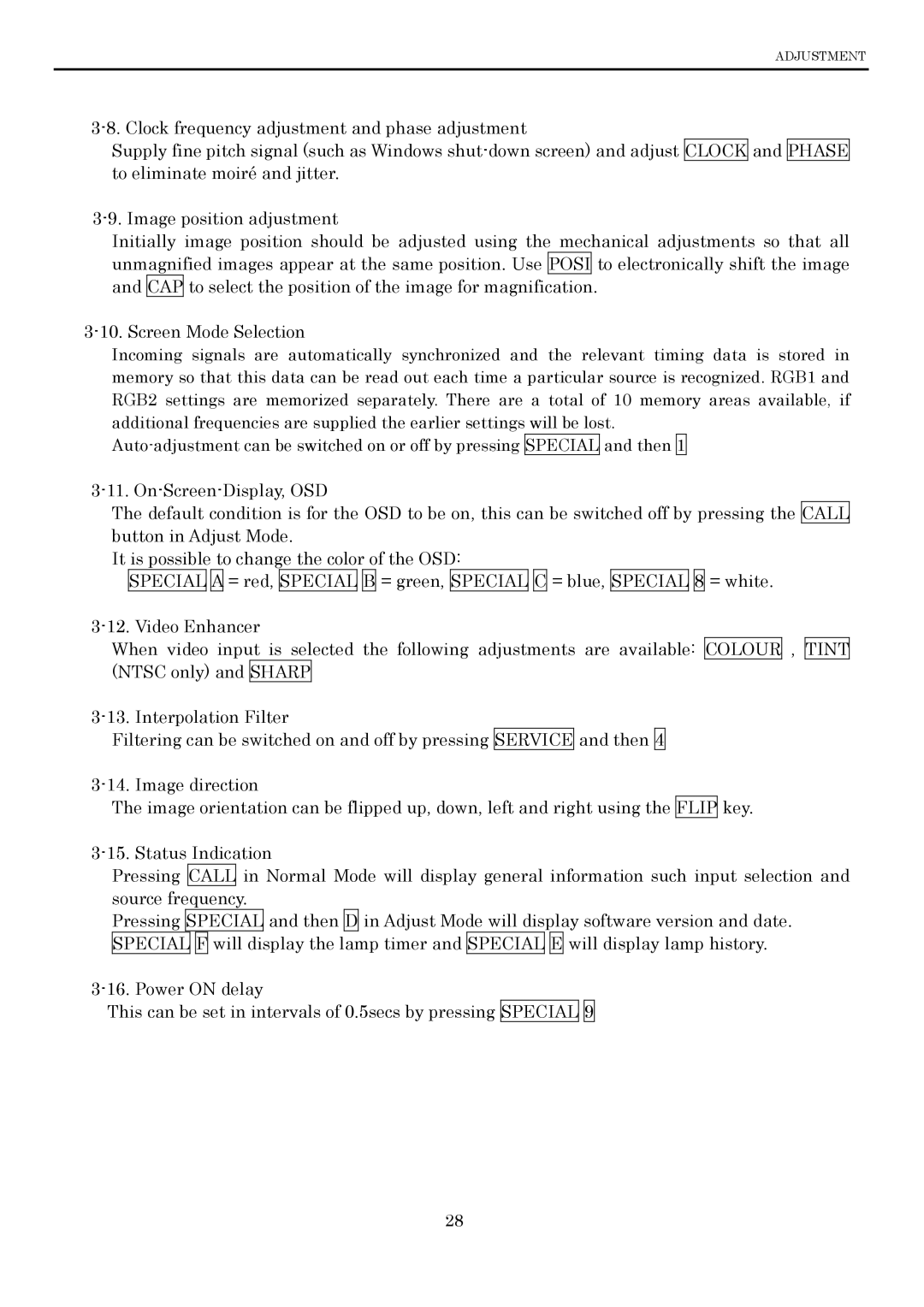 Toshiba P600DL service manual Colour , Tint 