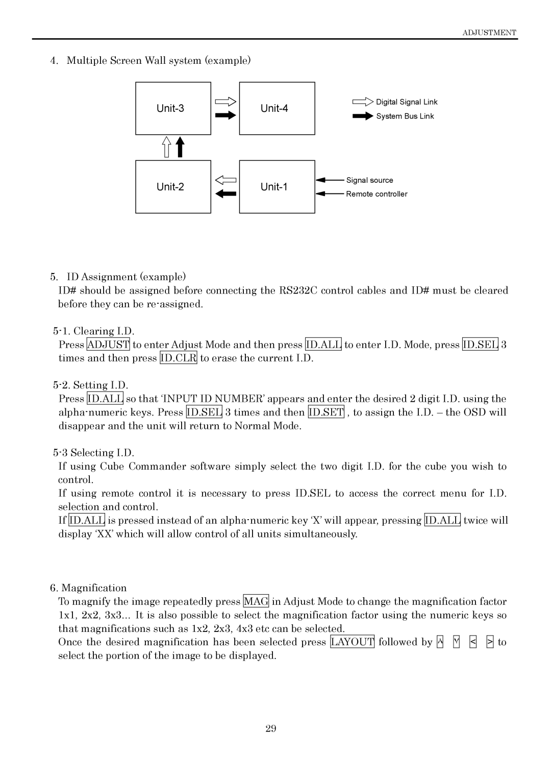 Toshiba P600DL service manual Multiple Screen Wall system example 