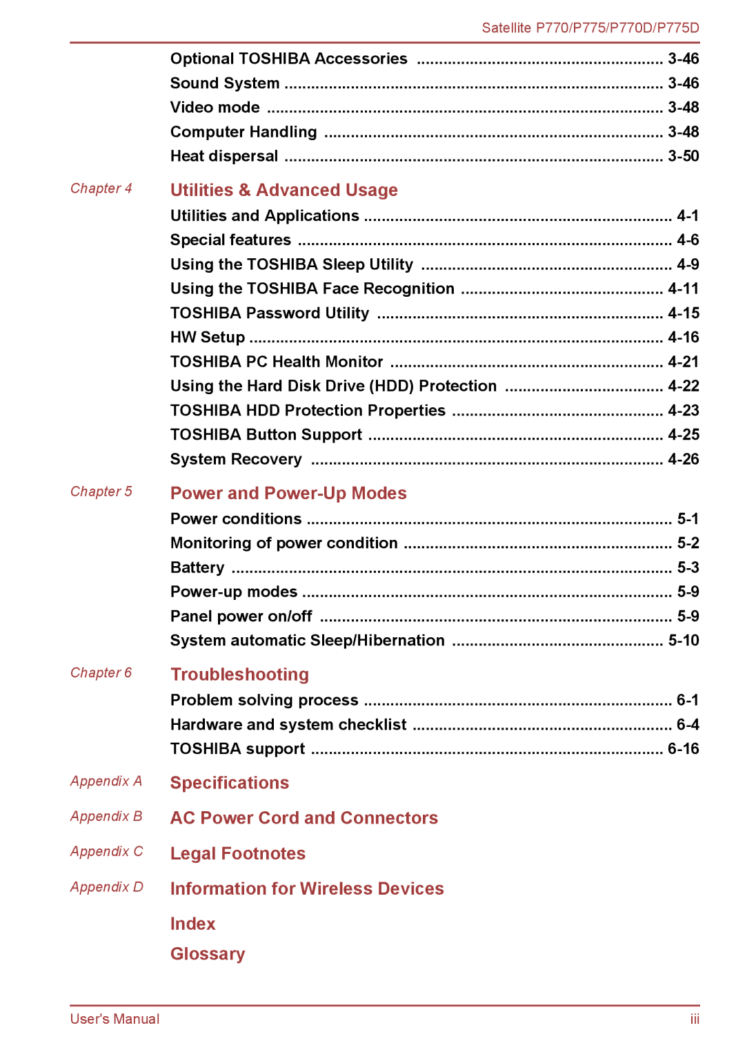 Toshiba P770 user manual Utilities & Advanced Usage 