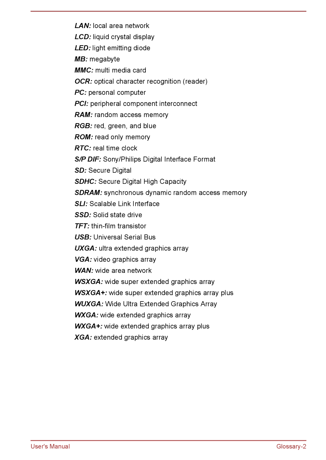 Toshiba P850/P855 user manual Glossary-2 