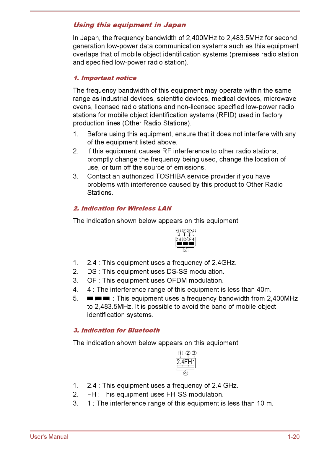 Toshiba P850/P855 user manual Using this equipment in Japan 