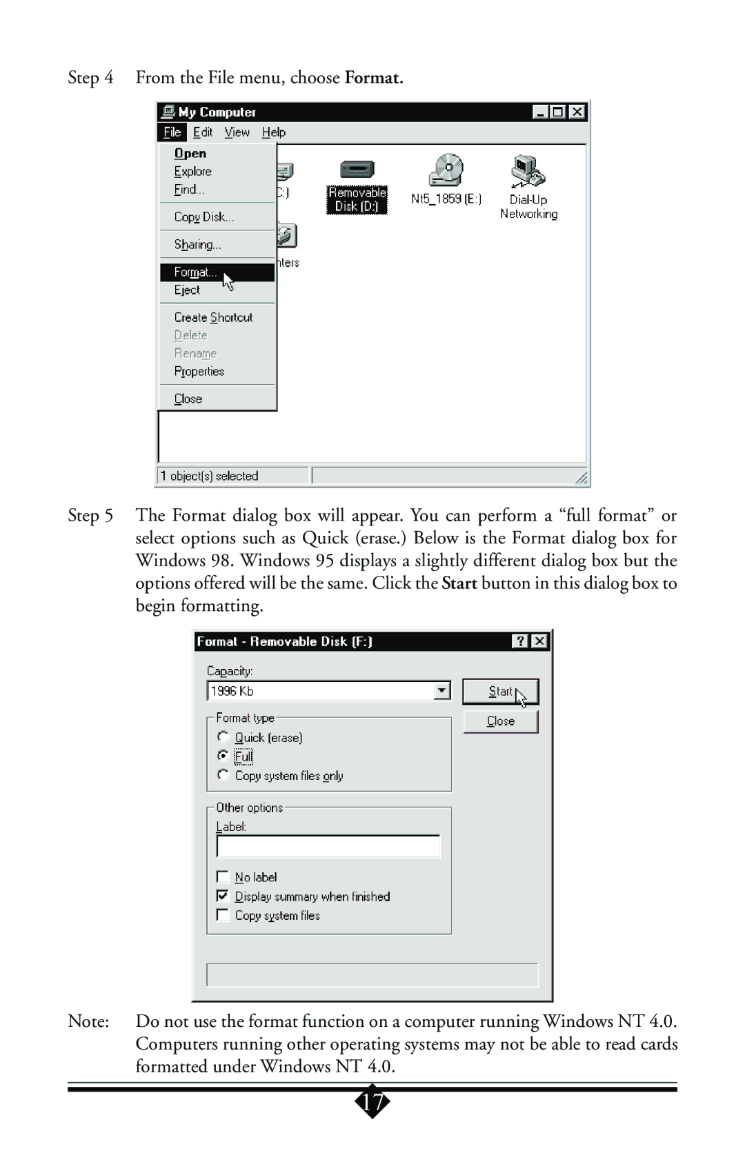 Toshiba Parallel Port Flash Card Reader user manual 