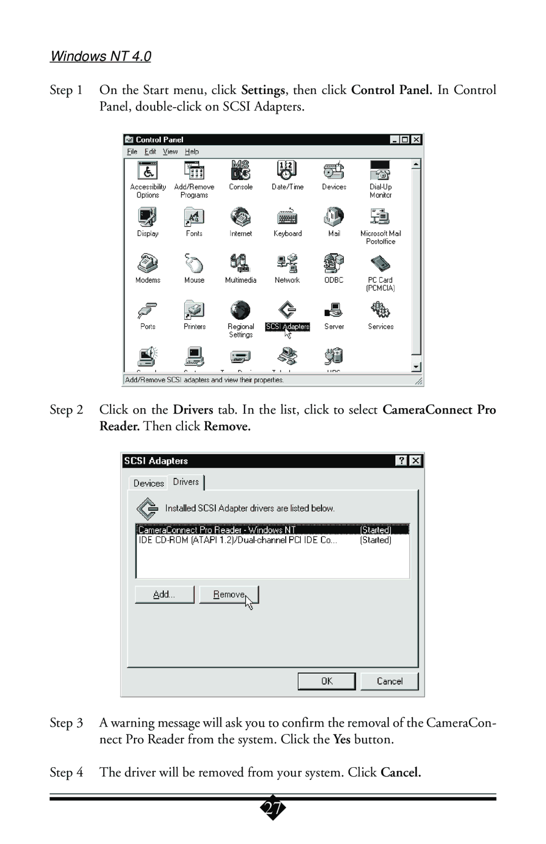 Toshiba Parallel Port Flash Card Reader user manual Windows NT 