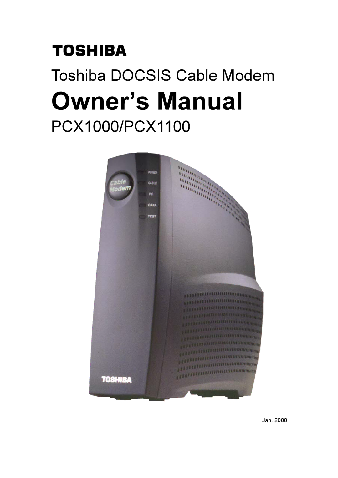 Toshiba owner manual Toshiba Docsis Cable Modem PCX1000/PCX1100 