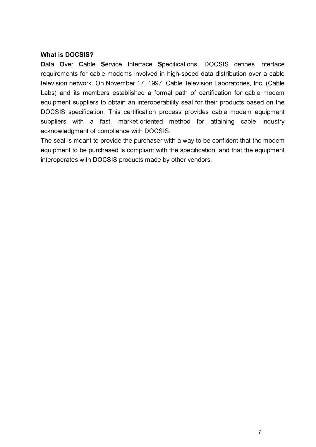 Toshiba PCX1100 owner manual What is DOCSIS? 