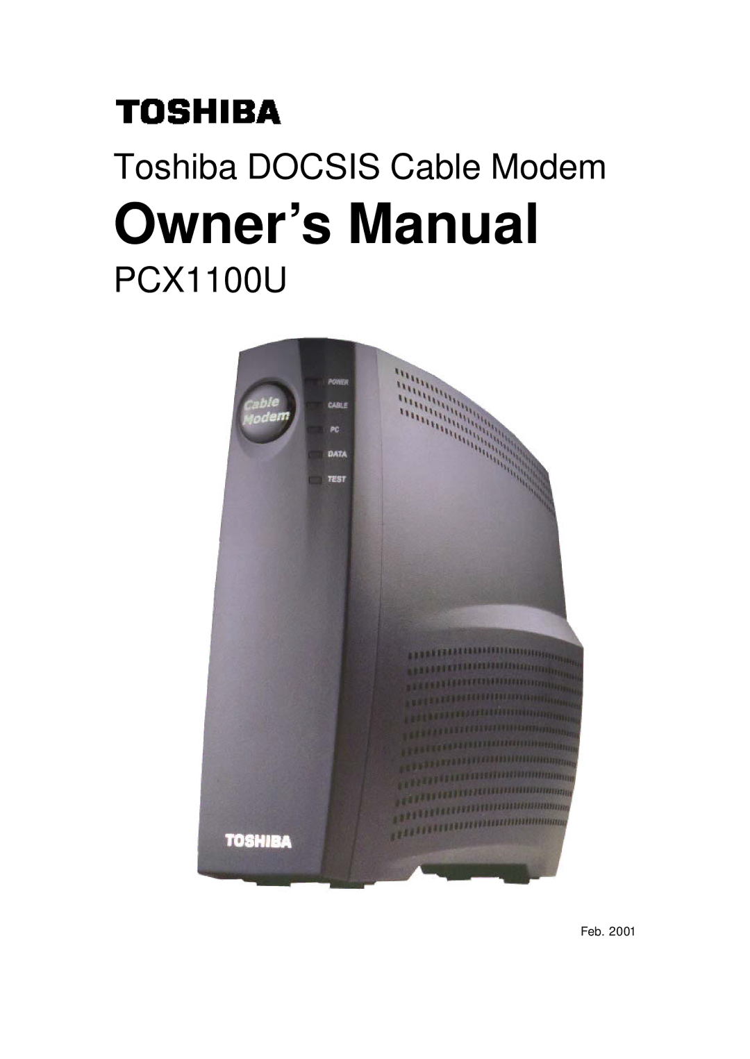 Toshiba owner manual Toshiba Docsis Cable Modem PCX1100U 