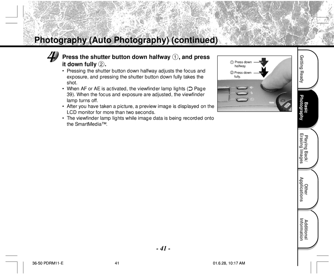 Toshiba PDR-M11 instruction manual Photography Auto Photography 